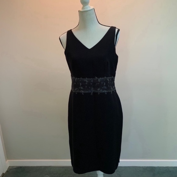 VINTAGE CASUAL CORNER BLACK EVENING DRESS SIZE 10 - Picture 3 of 14